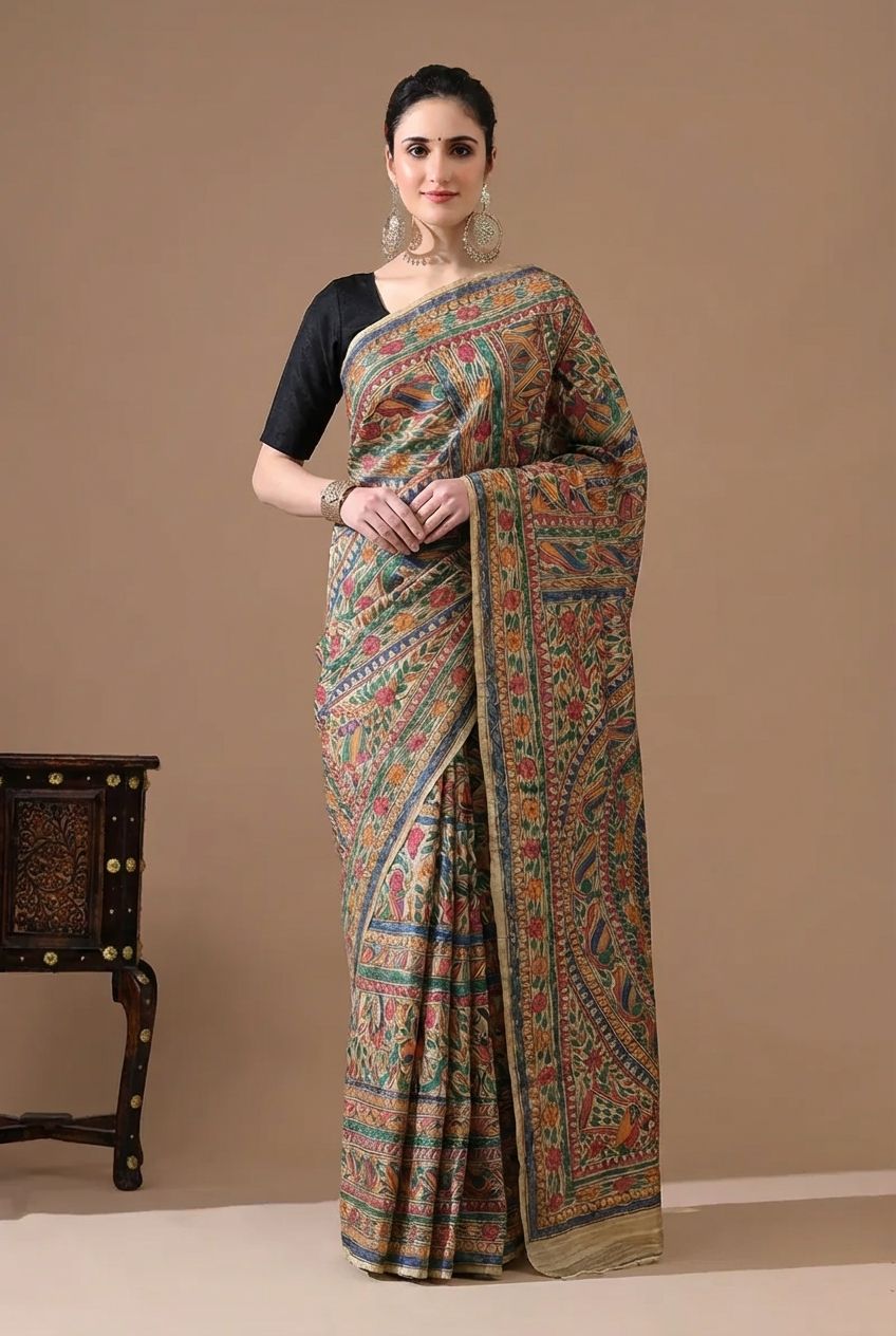 Madhubani Hand Painted Sarees