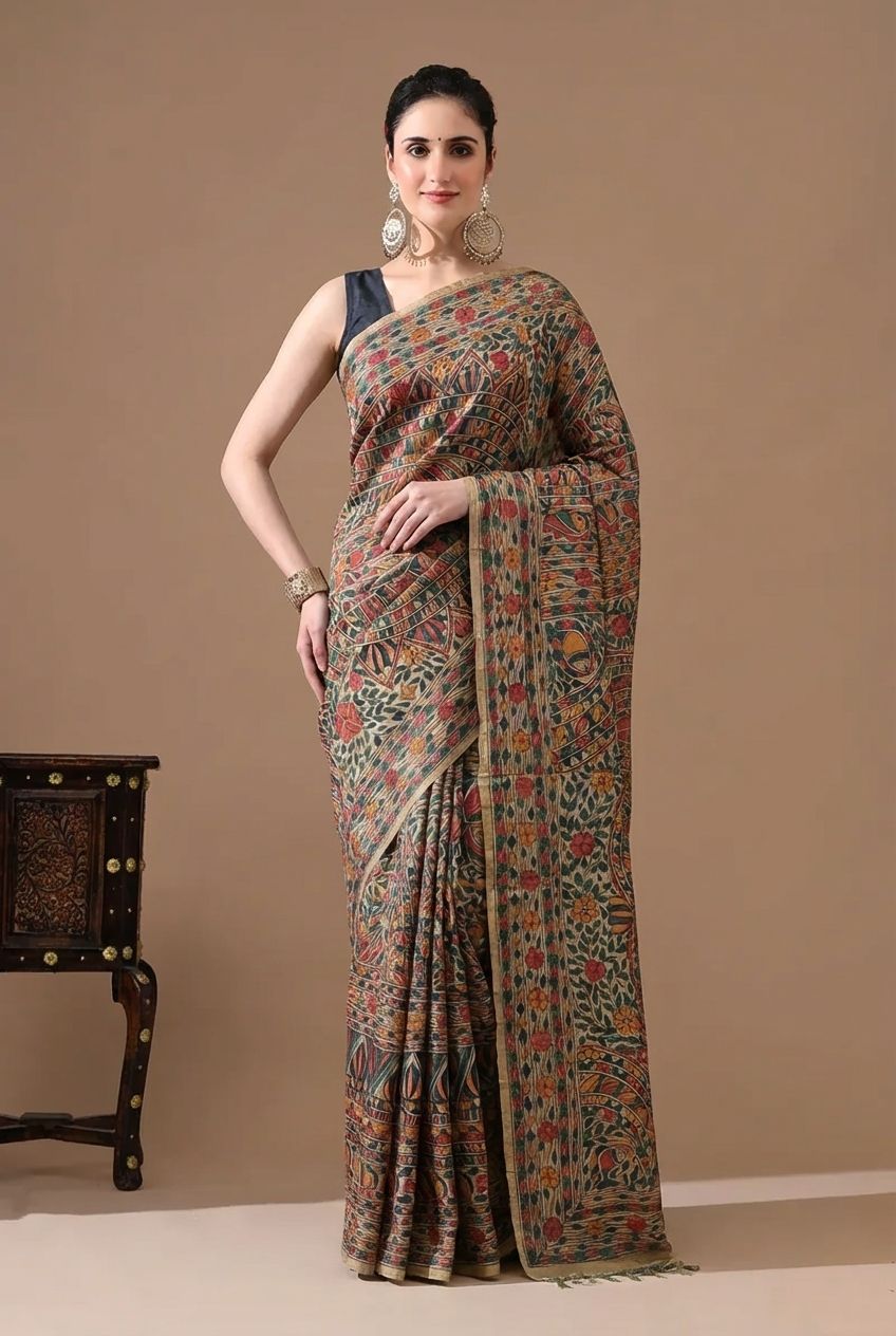 Madhubani Hand Painted Sarees