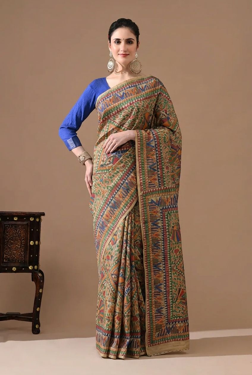 Madhubani Hand Painted Sarees