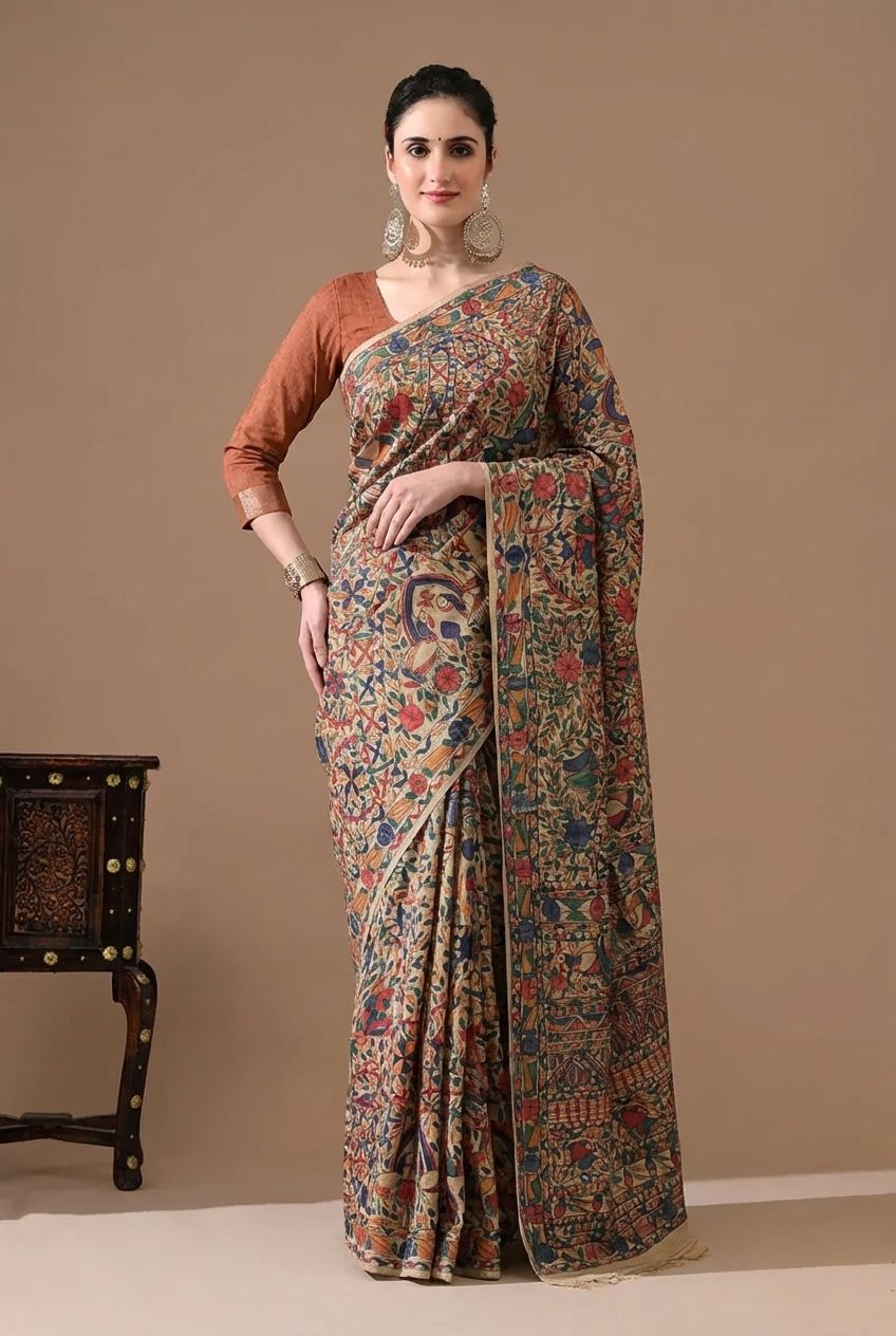 Madhubani Hand Painted Sarees