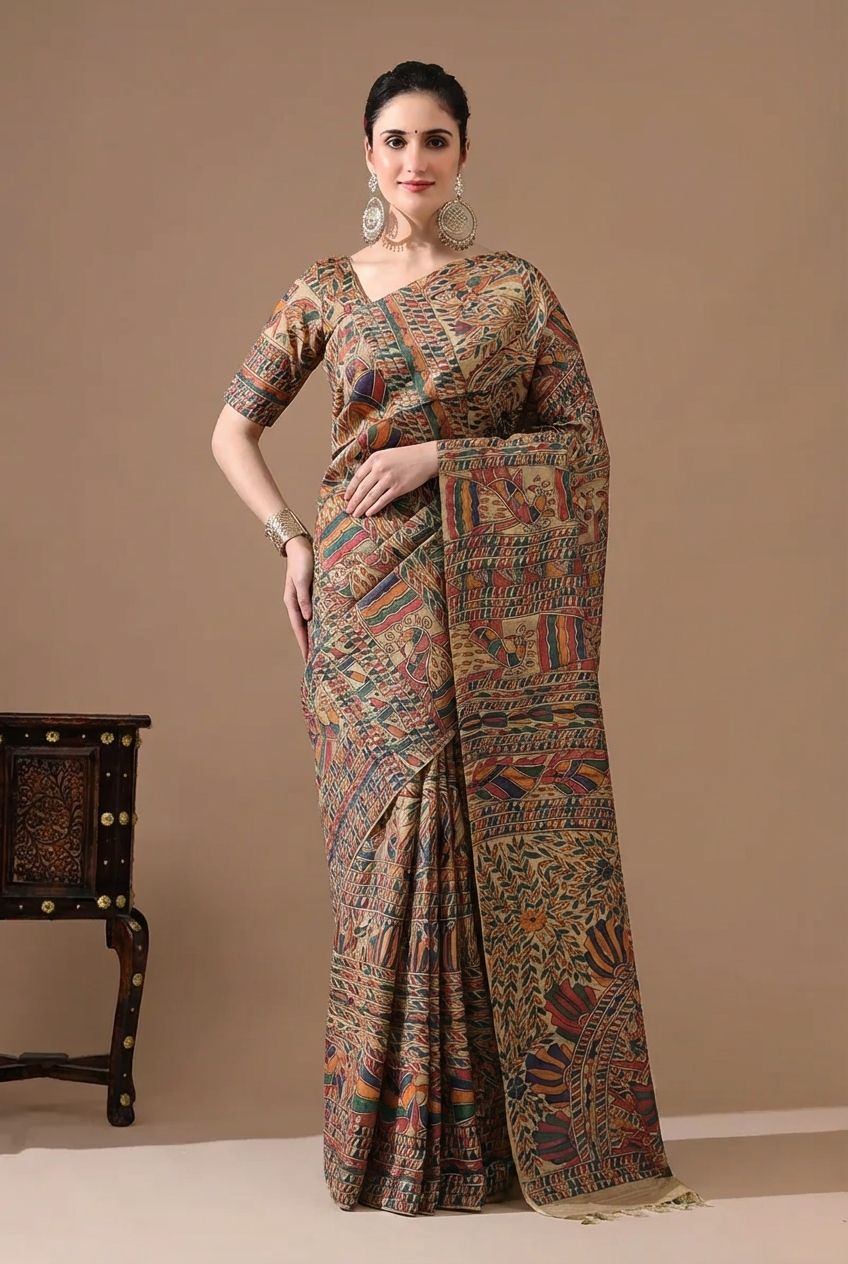Madhubani Hand Painted Sarees