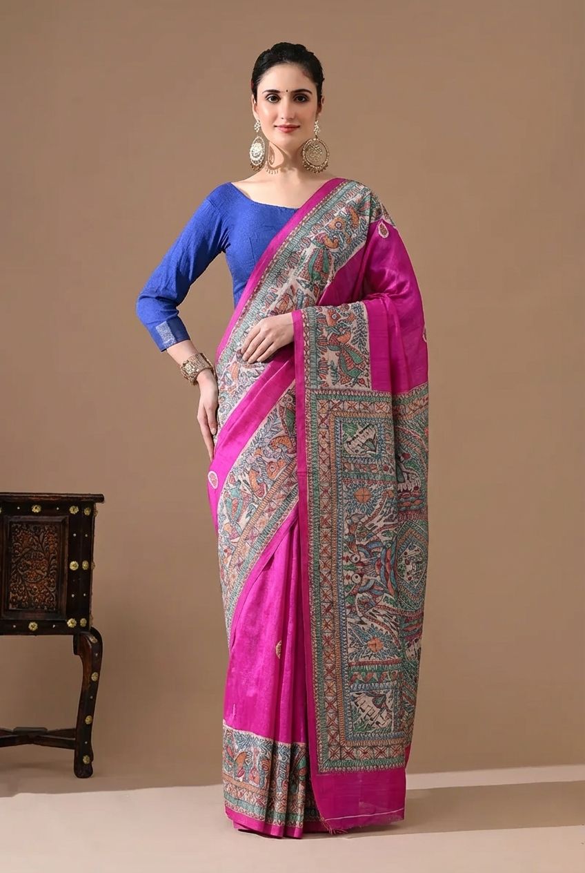 Madhubani Hand Painted Sarees