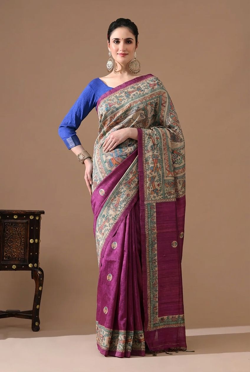 Madhubani Hand Painted Sarees