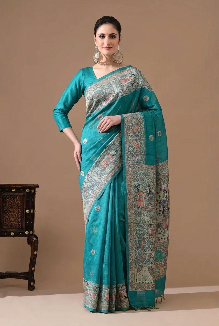 Madhubani Hand Painted Sarees