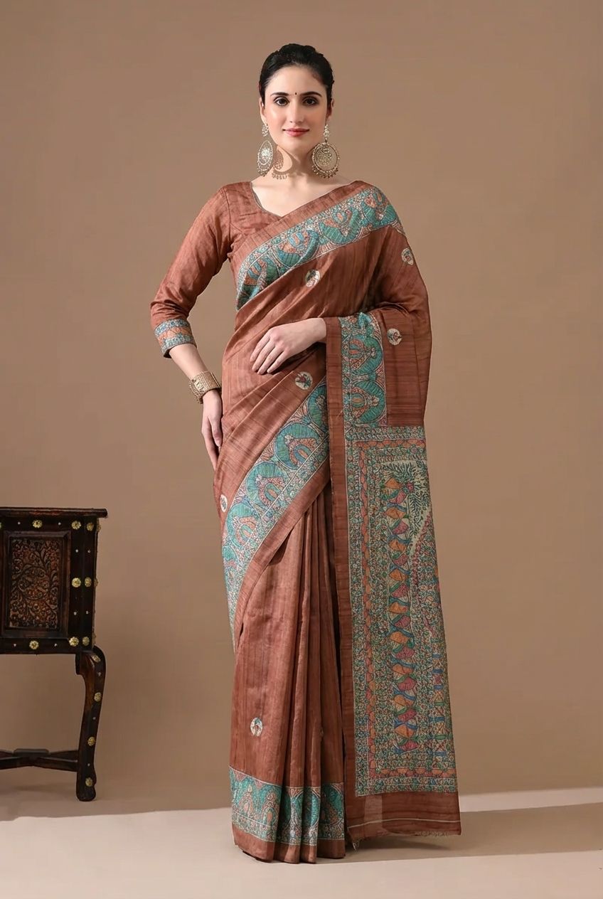 Madhubani Hand Painted Sarees